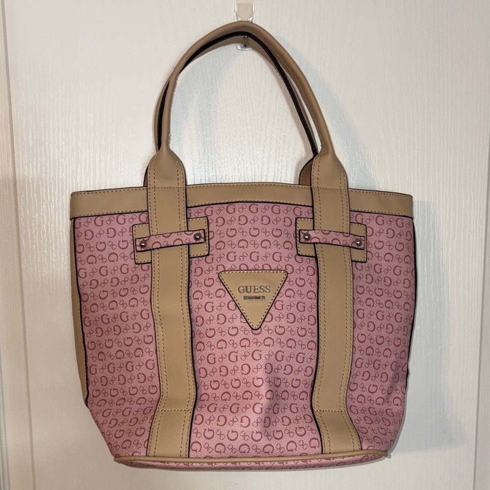 Guess Pink and Beige Tote Bag